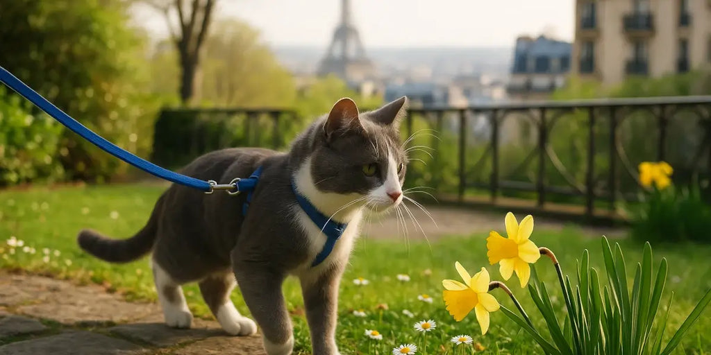 Faire découvrir les promenades en laisse à mon chat : Pourquoi et comment débuter au printemps ?