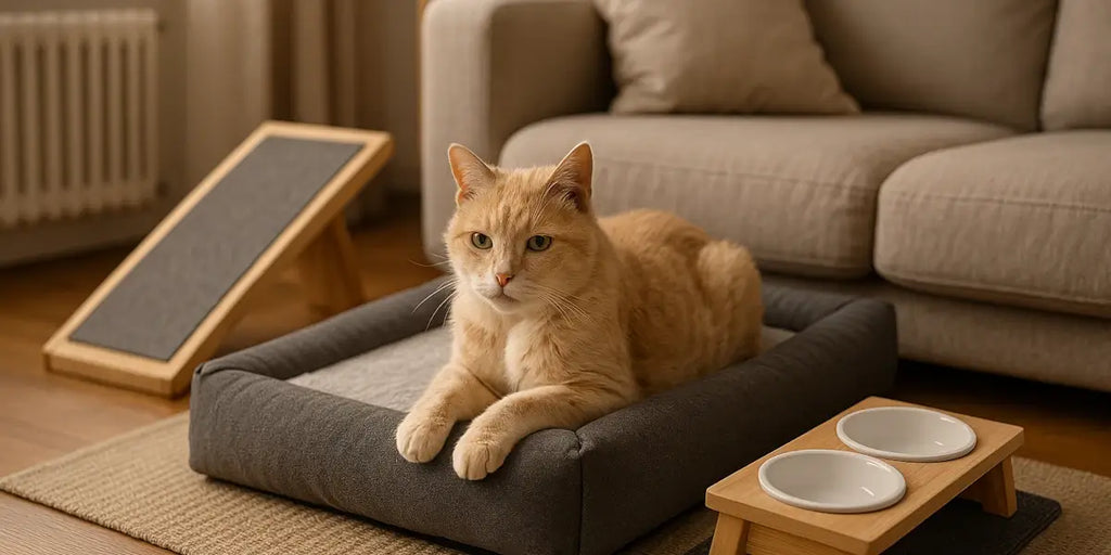 Chat senior et froid : soulager l’arthrose avec un couchage adapté et un accès facilité