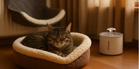 Chat confortablement installé en octobre – couchage autochauffant, hamac radiateur et fontaine à eau pour un bien-être optimal | Au Paradis du Chat 🐾