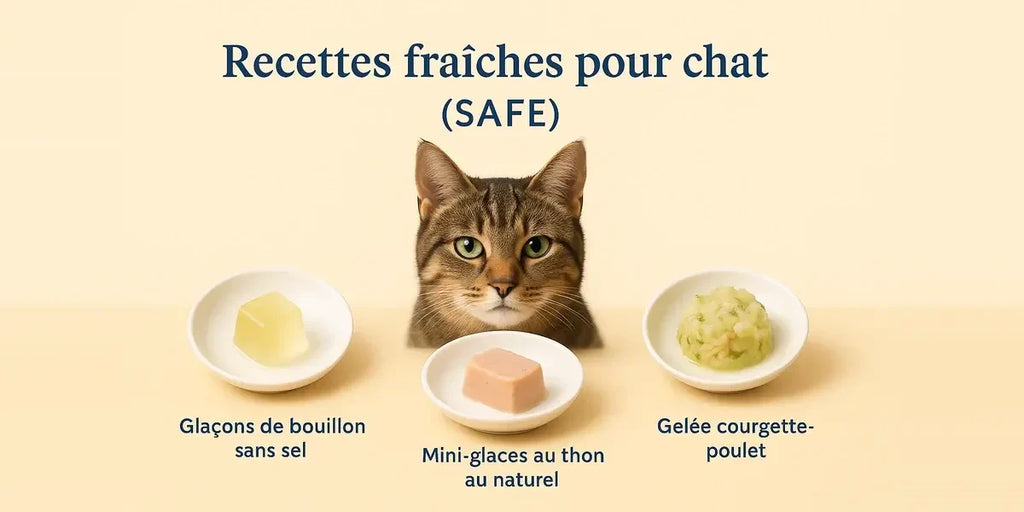 Recettes fraîches “safe” pour chat : 3 friandises d’été simples et rassurantes