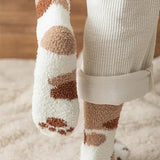 Chaussettes chaudes d'hiver pattes de chat semelle