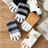 Chaussettes chaudes d'hiver pattes de chat pliées