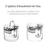 Notre fontaine à eau intelligente pour chat offre 2 modes d'écoulement d'eau : Robinet ou Source d'eau