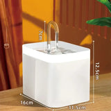 Fontaine à eau pour chat silencieuse transparente avec dimensions