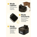 Fontaine à eau pour chat avec 3 modes de fonctionnement – Capteur automatique, minuterie toutes les 10 minutes et mode continu