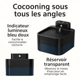 Fontaine à eau pour chat avec lumière bleue douce et réservoir transparent – Hydratation facilitée de jour comme de nuit