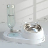 Gamelle pour chat 2 en 1 de couleur blanche