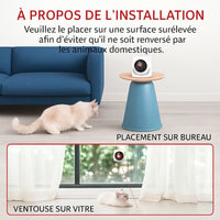Jouet laser pour chat – Instructions d’installation : à poser sur une table ou à fixer sur une vitre grâce à la ventouse – Prévention contre les chutes – Au Paradis du Chat