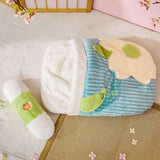 Lit chaud pour chat - Sac de couchage doux et confortable + Oreiller - Bleu avec oreiller