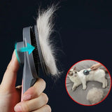 Peigne de toilettage pour chat facile à nettoyer avec bouton de retrait des poils