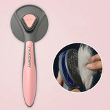 Peigne de toilettage pour chat rose avec démonstration de l'élimination des poils