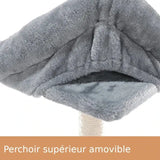 Perchoir supérieur amovible de l'arbre à chat en tissu doux