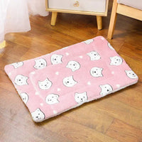 Tapis rose pour chat ultra doux avec motifs tête de chat – Design mignon et confortable – Au Paradis du Chat