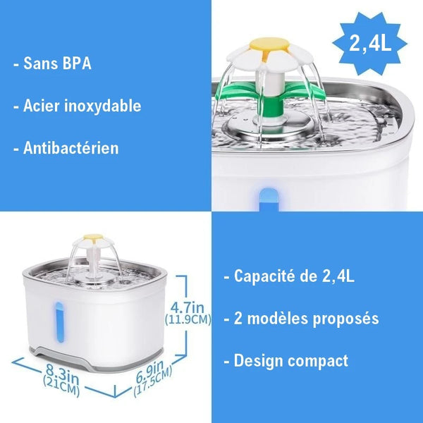 Caractéristiques de notre fontaine à eau pour chat
