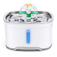 Présentation de notre fontaine à eau pour chat carrée faite de plastique alimentaire polypropylène et d'acier inoxydable