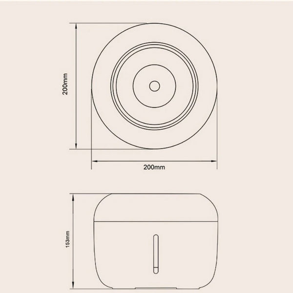 Dimensions de la fontaine à eau pour chat : L20cm * l20cm * H15cm