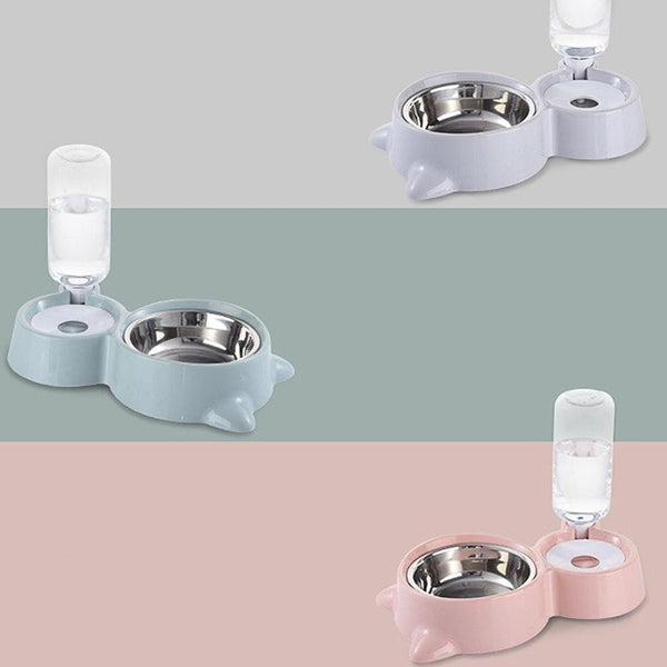 Gamelle double fonction pour Chat - Croquettes et eau à disposition-Au Paradis Du Chat