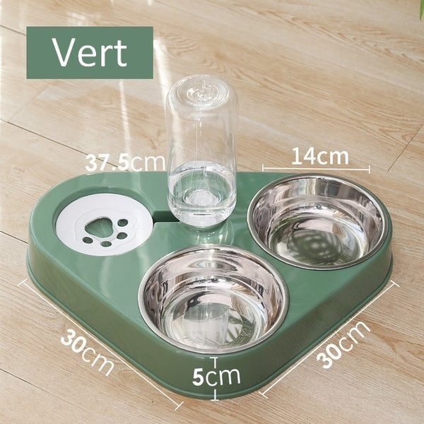 Gamelle pour chat 3 en 1 - Distributeur d'eau et bols pour la nourriture