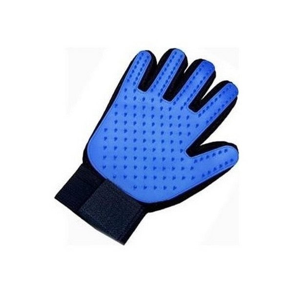 Gant de toilettage pour chat : Bleu / Main droite