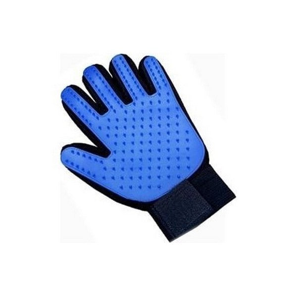 Gant de toilettage pour chat : Bleu / Main gauche