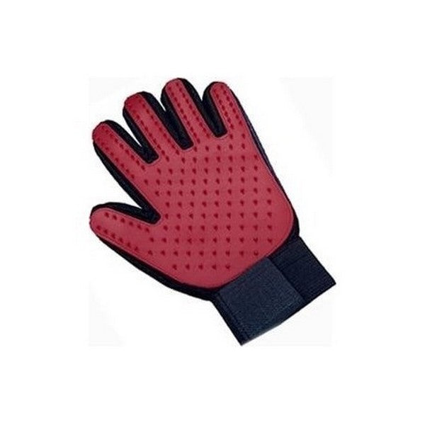Gant de toilettage pour chat : Rouge / Main gauche
