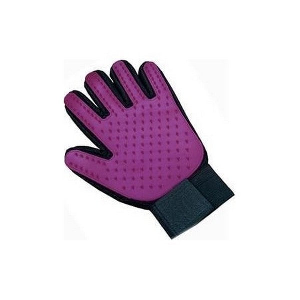 Gant de toilettage pour chat : Violet / Main gauche