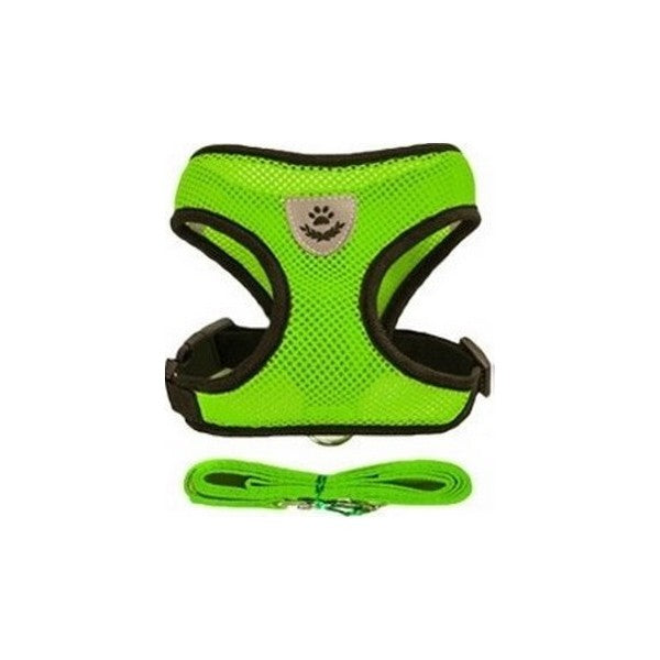Harnais pour chat confortable et laisse - Vert