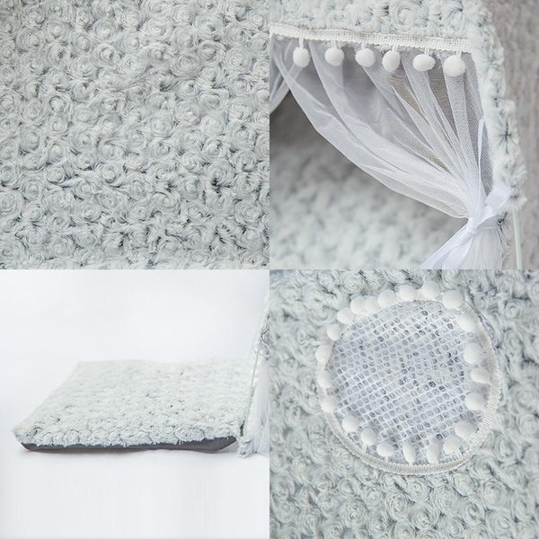 Lit à baldaquin pour chat - Tente avec coussin doux et confortable