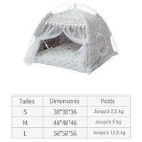 Lit à baldaquin pour Chat - Tente pliable avec Coussin doux et confortable