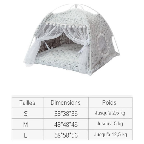 Lit à baldaquin pour chat - Tente avec coussin doux et confortable