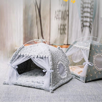 Lit à baldaquin pour Chat - Tente pliable avec Coussin doux et confortable