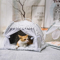 Lit à baldaquin pour Chat - Tente pliable avec Coussin doux et confortable