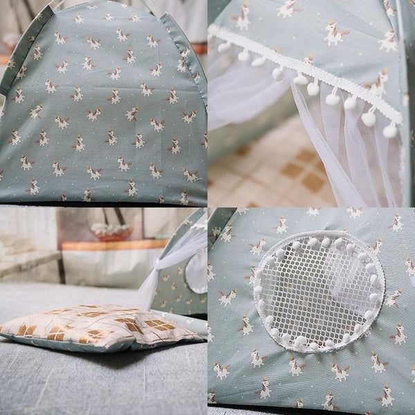 Lit à baldaquin pour chat - Tente avec coussin doux et confortable