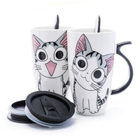 Mug / Thermo Chat Manga avec couvercle - Gardez vos boissons au chaud