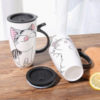Mug / Thermo Chat Manga avec couvercle - Gardez vos boissons au chaud