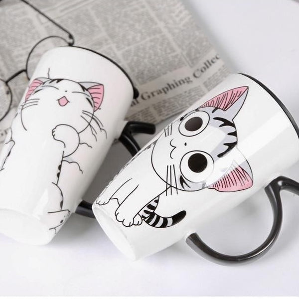 Mug / Thermo Chat Manga avec couvercle - Gardez vos boissons au chaud