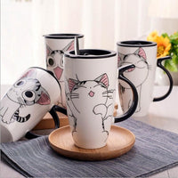 Mug / Thermo Chat Manga avec couvercle - Gardez vos boissons au chaud