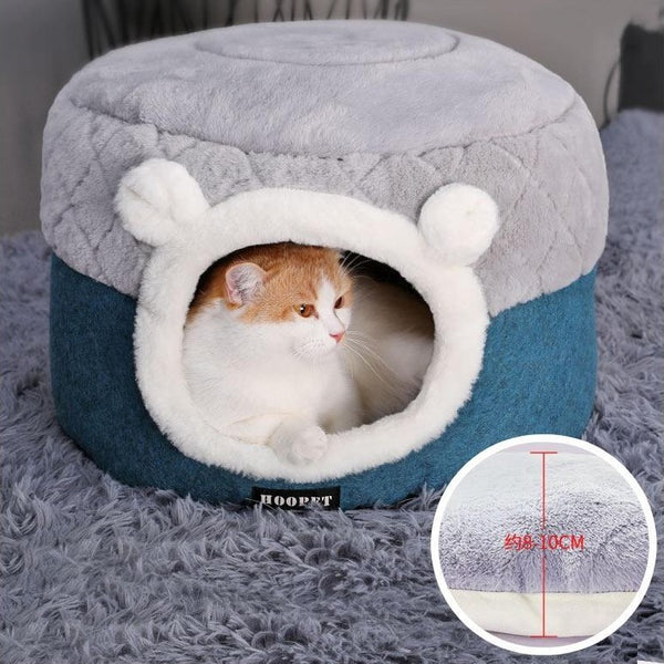 Niche douillette pour Chat - Lit en peluche 2 en 1 doux et confortable