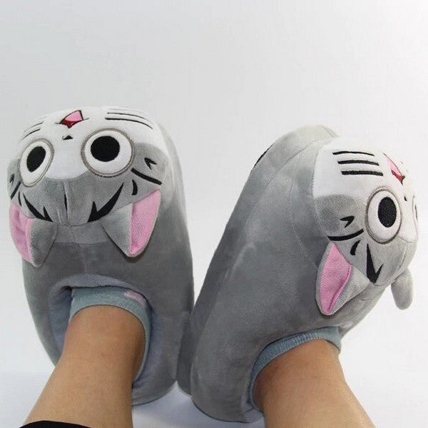 Présentation de nos pantoufles fermées chat kawaii - Pantoufles aux pieds