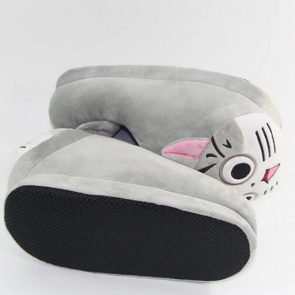 Présentation de nos pantoufles fermées chat kawaii - Semelle anti-dérapante