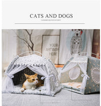 Lit à baldaquin pour Chat - Tente pliable avec Coussin doux et confortable
