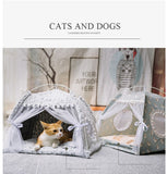 Lit à baldaquin pour Chat - Tente pliable avec Coussin doux et confortable