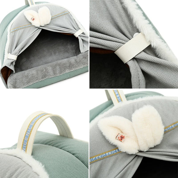 Détails de la tente pour chat confortable avec coussin douillet