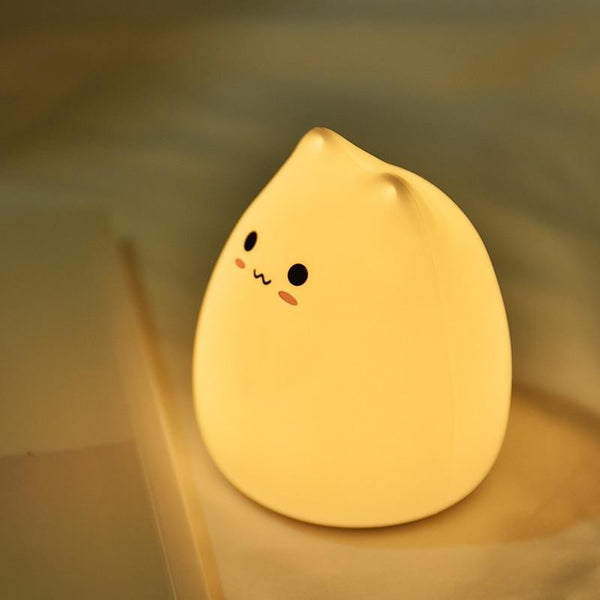 Veilleuse tactile Chat pour enfant en silicone - Lumière LED 7 couleurs